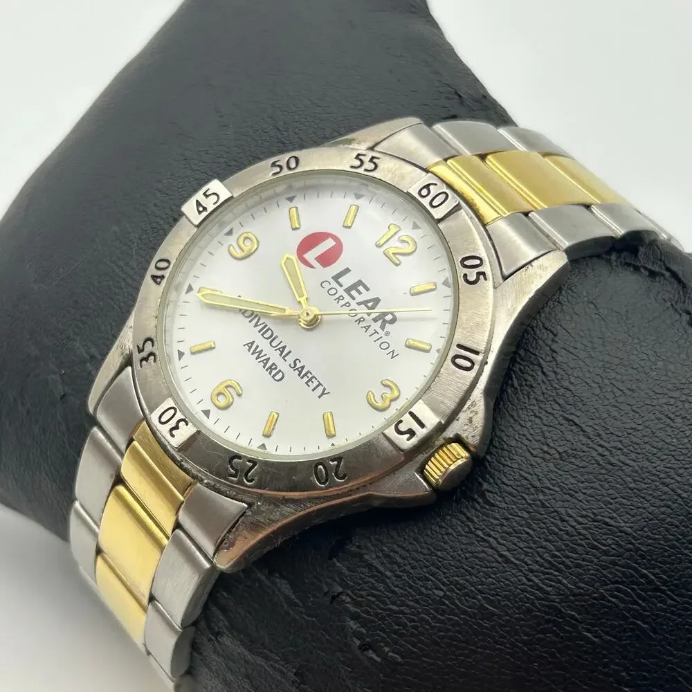 Lear Corporation Two-tone Diver/Sport Design Watch Working New Battery